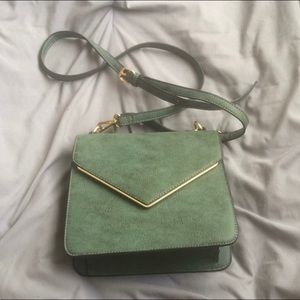 Teal Green Crossbody Bag with Gold Hardware
